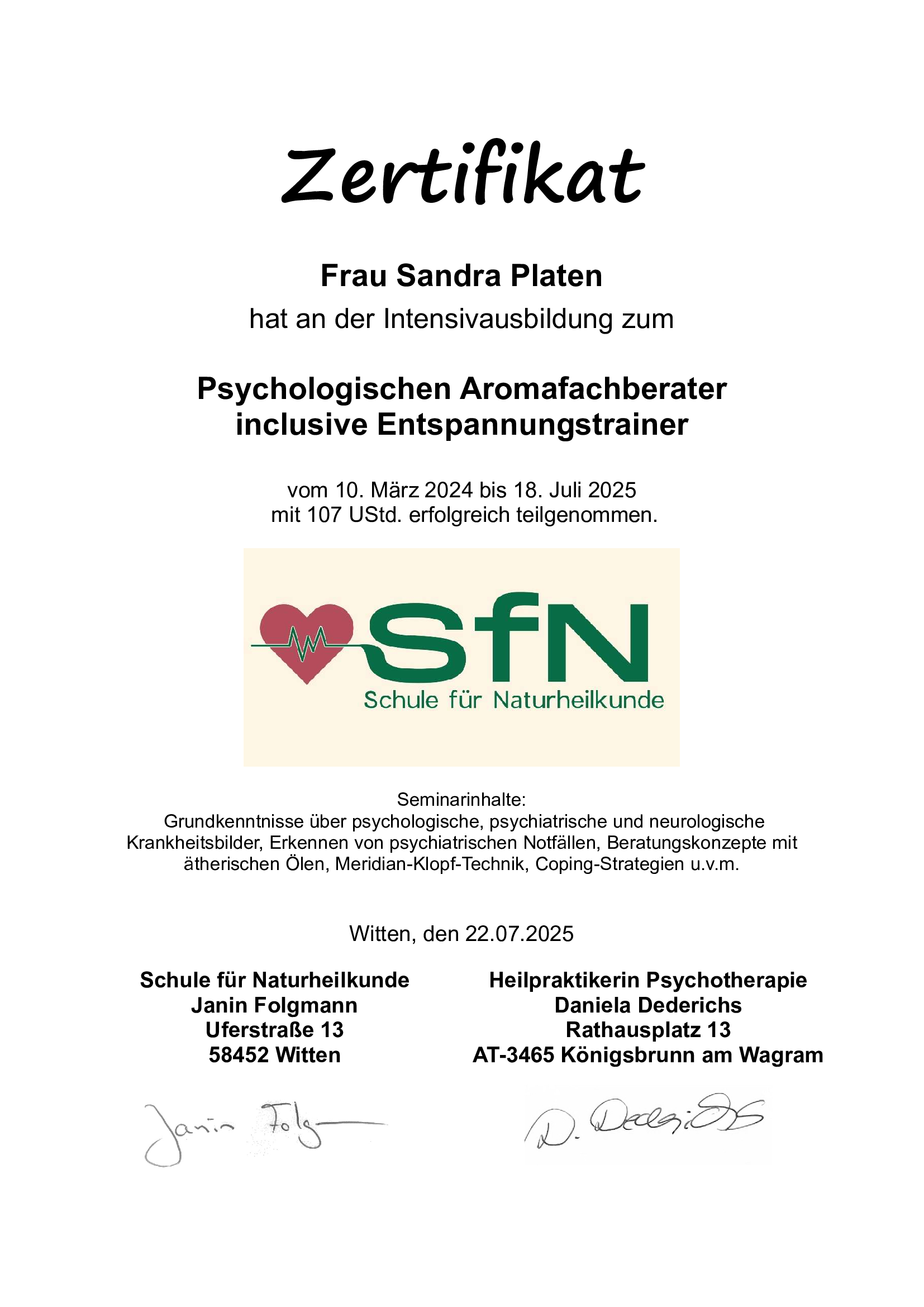 Abschluss Psychologische Beratung